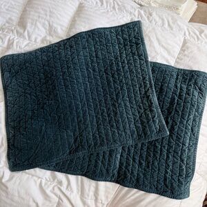 Pier 1 Imports Quilted Velvet Pillow Shams Standard Peacock Teal